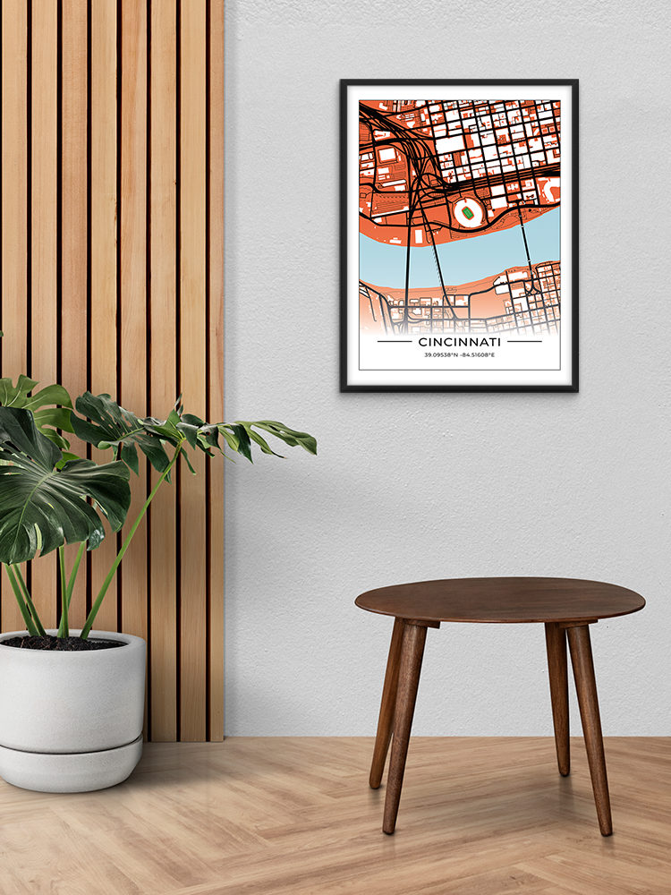 Football Stadion Map Poster Cincinnati