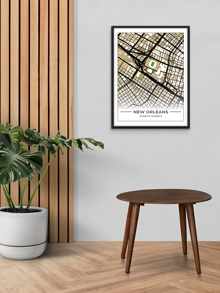 Football Stadion Map Poster New Orleans