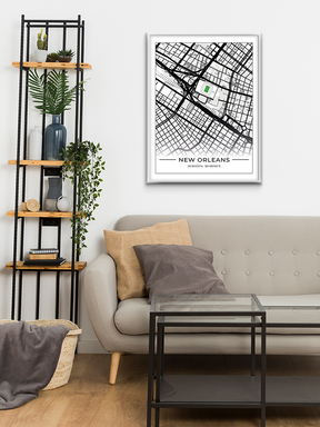 Football Stadion Map Poster New Orleans