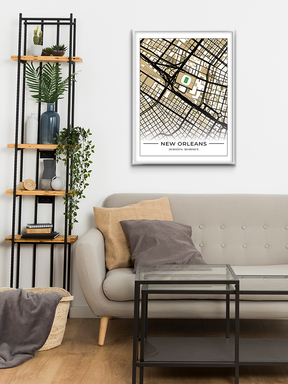 Football Stadion Map Poster New Orleans