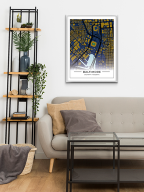 Football Stadion Map Poster Baltimore