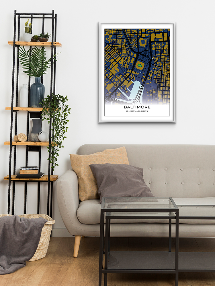 Football Stadion Map Poster Baltimore