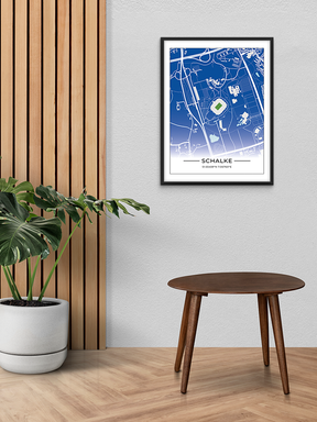 Stadion Poster Gelsenkirchen, Fußball Karte Schalke, Fußball Poster