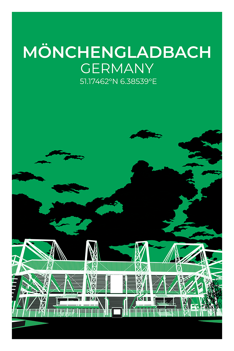 Stadion Illustration Poster Gladbach
