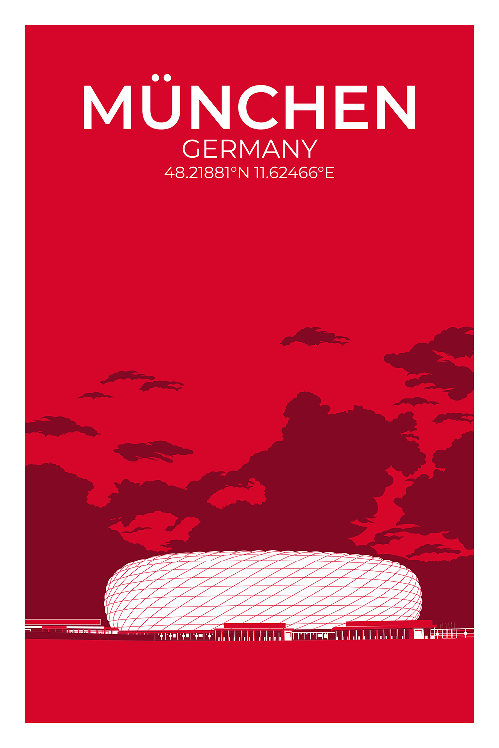 (B-Ware) Stadion Illustration München 40x60 cm ohne Rahmen