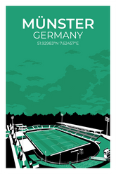 Stadion Illustration Poster Münster