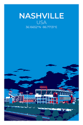 Stadion Illustration Poster Nashville
