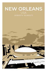 Stadion Illustration Poster New Orleans