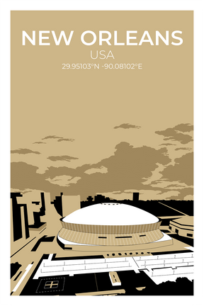 Stadion Illustration Poster New Orleans