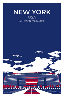 Stadion Illustration Poster New York