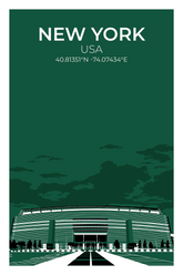 Stadion Illustration Poster New York