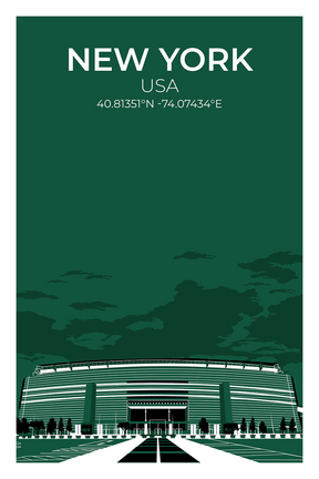 Stadion Illustration Poster New York