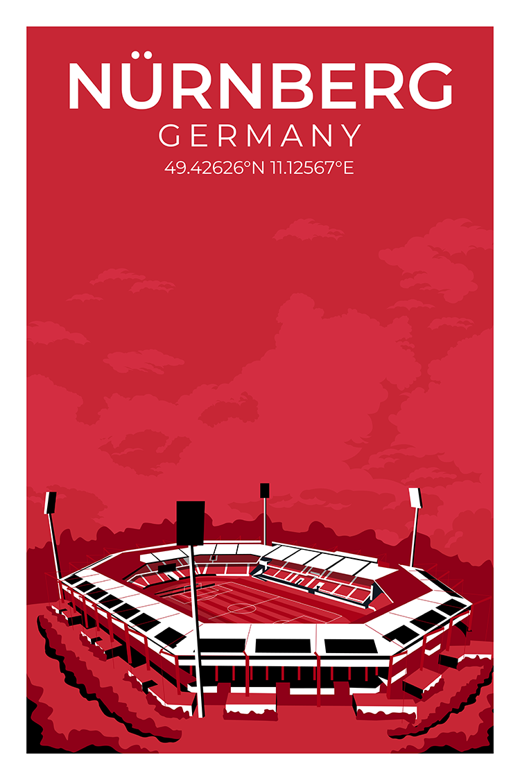 Stadion Illustration Poster Nürnberg