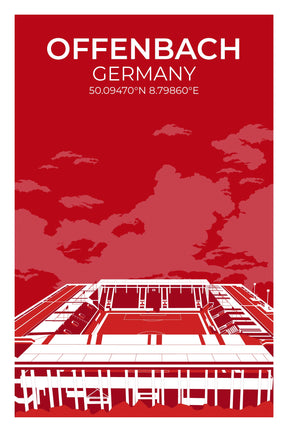 Stadion Illustration Poster Offenbach