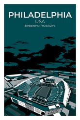 Stadion Illustration Poster Philadelphia