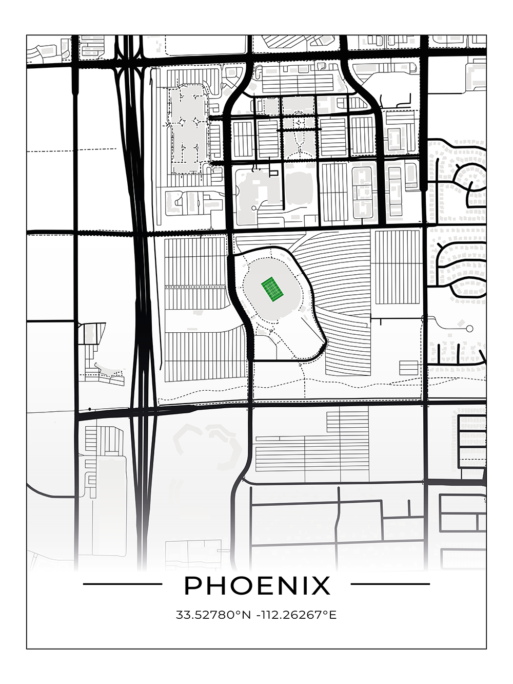 Football Stadion Map Poster Phoenix