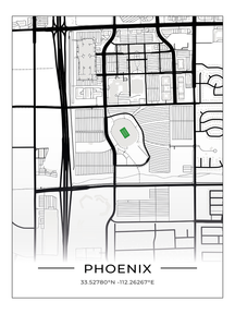 Football Stadion Map Poster Phoenix