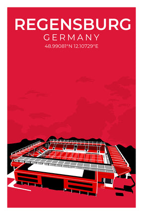 Stadion Illustration Poster Regensburg