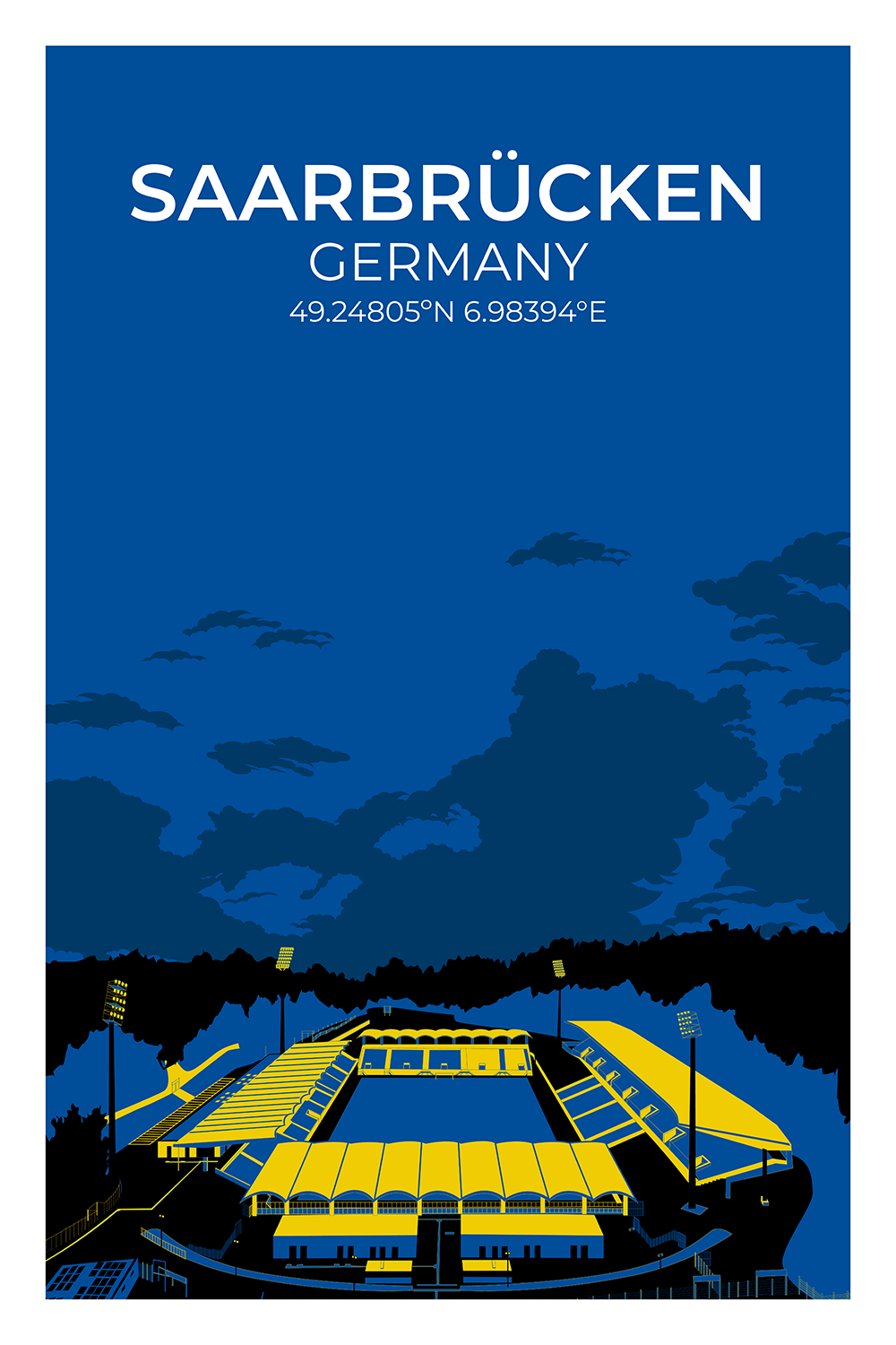 Stadion Illustration Poster Saarbrücken