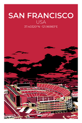 Stadion Illustration Poster San Francisco