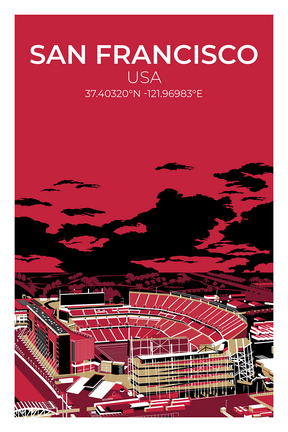 Stadion Illustration Poster San Francisco