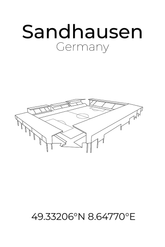 Stadion Poster Sandhausen, Line Art Print