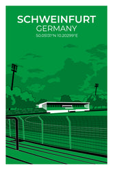 Stadion Illustration Poster Schweinfurt