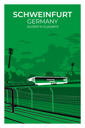 Stadion Illustration Poster Schweinfurt