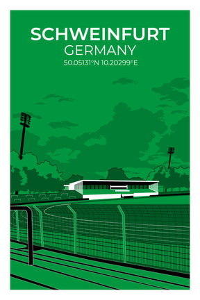 Stadion Illustration Poster Schweinfurt