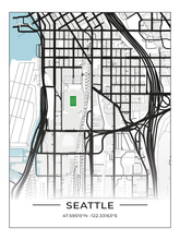 Football Stadion Map Poster Seattle