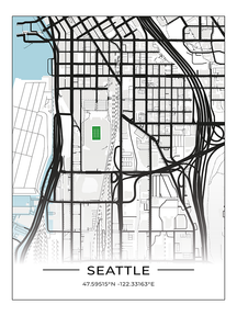 Football Stadion Map Poster Seattle