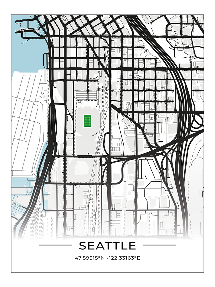 Football Stadion Map Poster Seattle