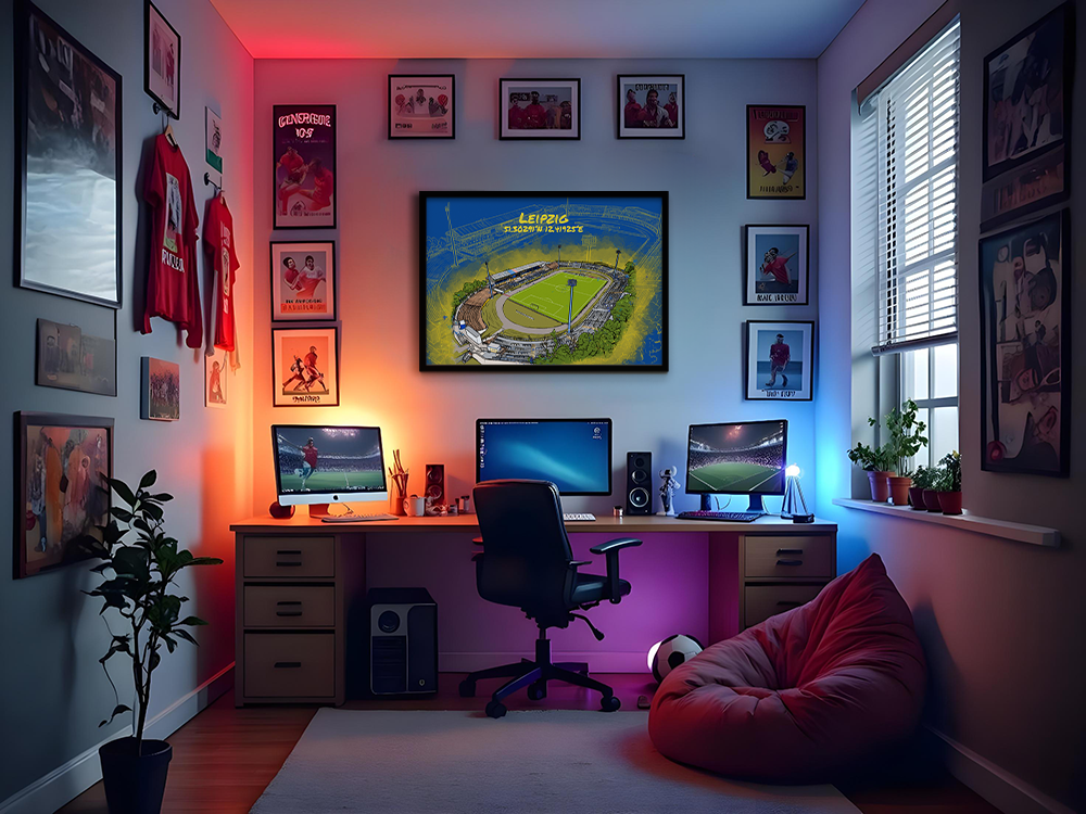 Stadion Poster Leipzig Art Print | Bruno-Plache-Stadion