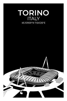 Stadion Illustration Poster Turin - Juventus Stadium