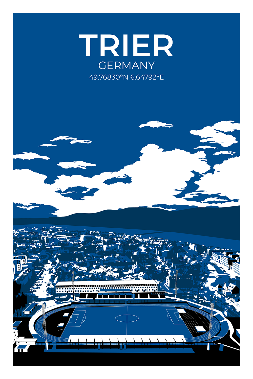 Stadion Illustration Poster Trier