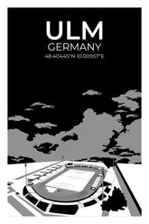 Stadion Illustration Poster Ulm