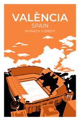 Stadion Illustration Poster Valencia