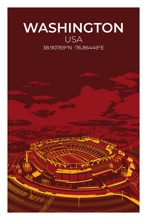 Stadion Illustration Poster Washington