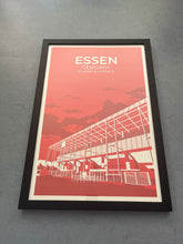 (B-Ware) Stadion Illustration Essen 40x60 cm schwarzer Rahmen