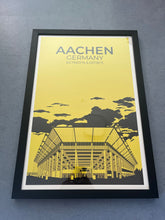 (B-Ware) Stadion Illustration Aachen 40x60 cm, schwarzer Rahmen