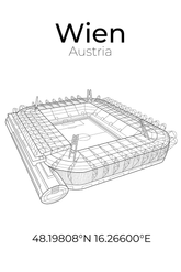 Stadion Poster Wien, Line Art Print (Hütteldorf)