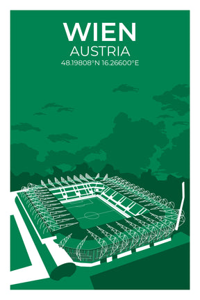 Stadion Illustration Poster Wien