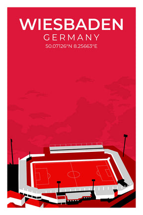 Stadion Illustration Poster Wiesbaden