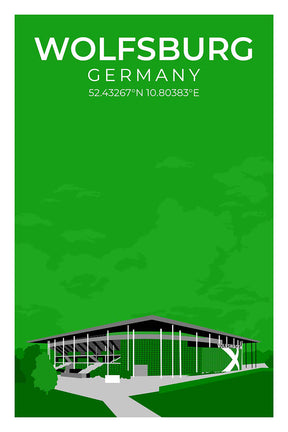 Stadion Illustration Poster Wolfsburg