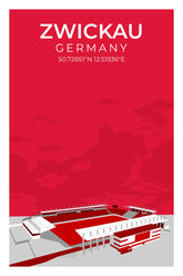 Stadion Illustration Poster Zwickau