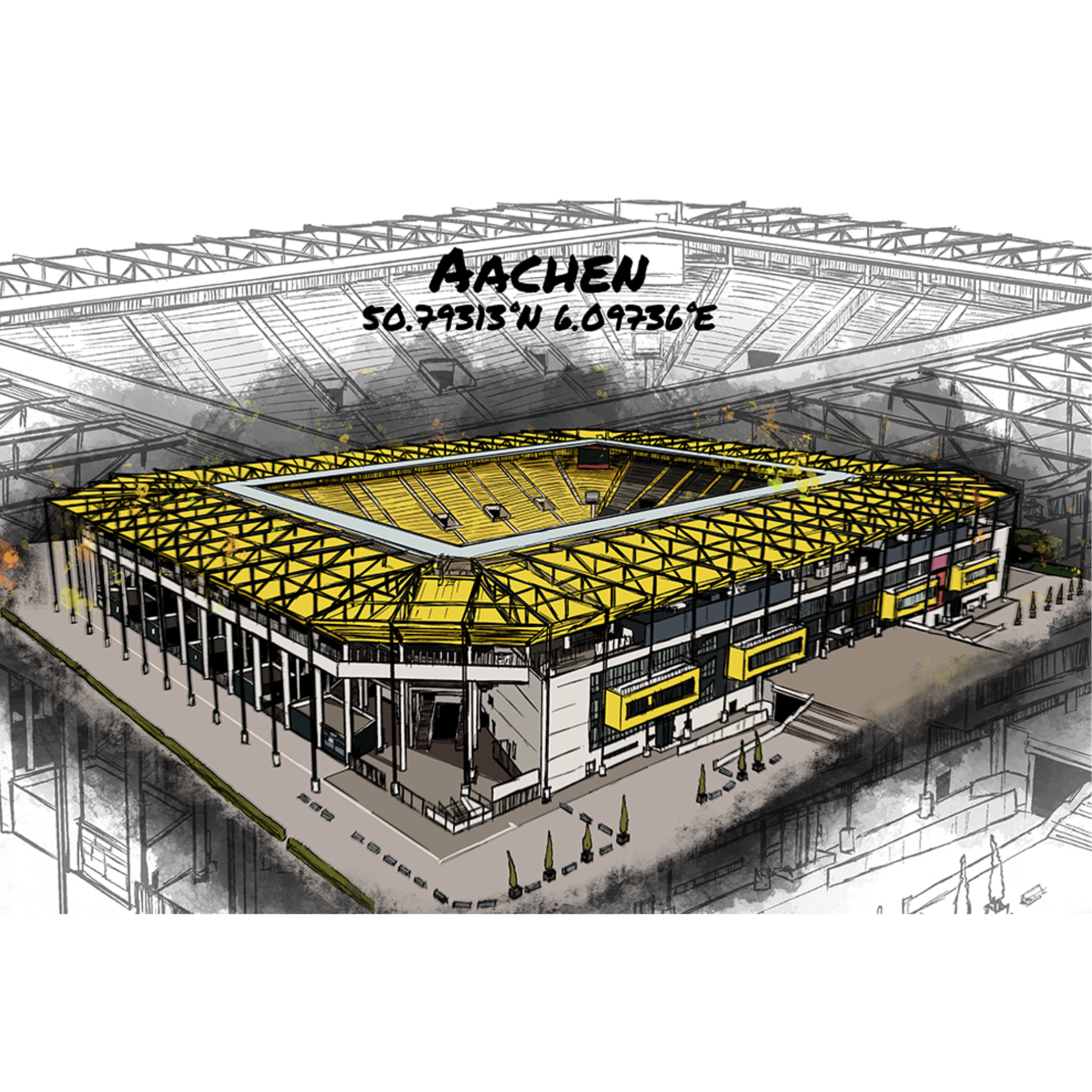 Stadion Poster Aachen Art Print