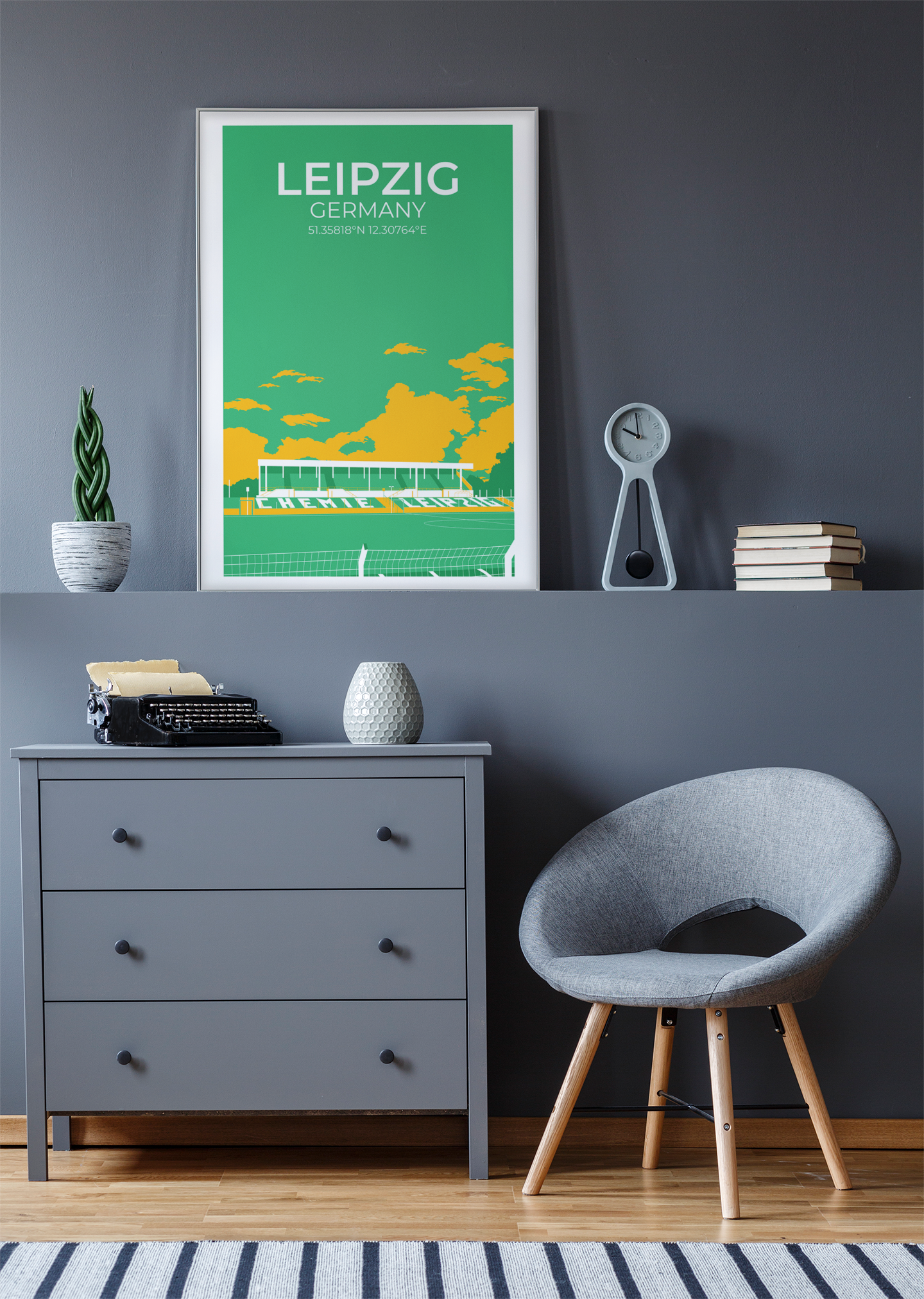 Stadion Illustration Poster Leipzig - Alfred-Kunze-Sportpark