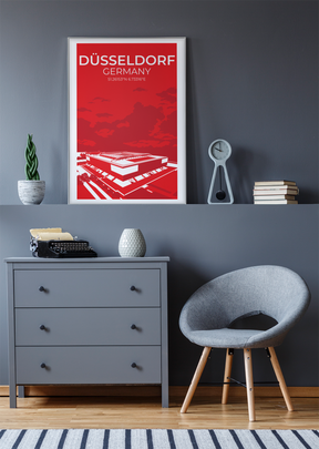 Stadion Illustration Poster Düsseldorf