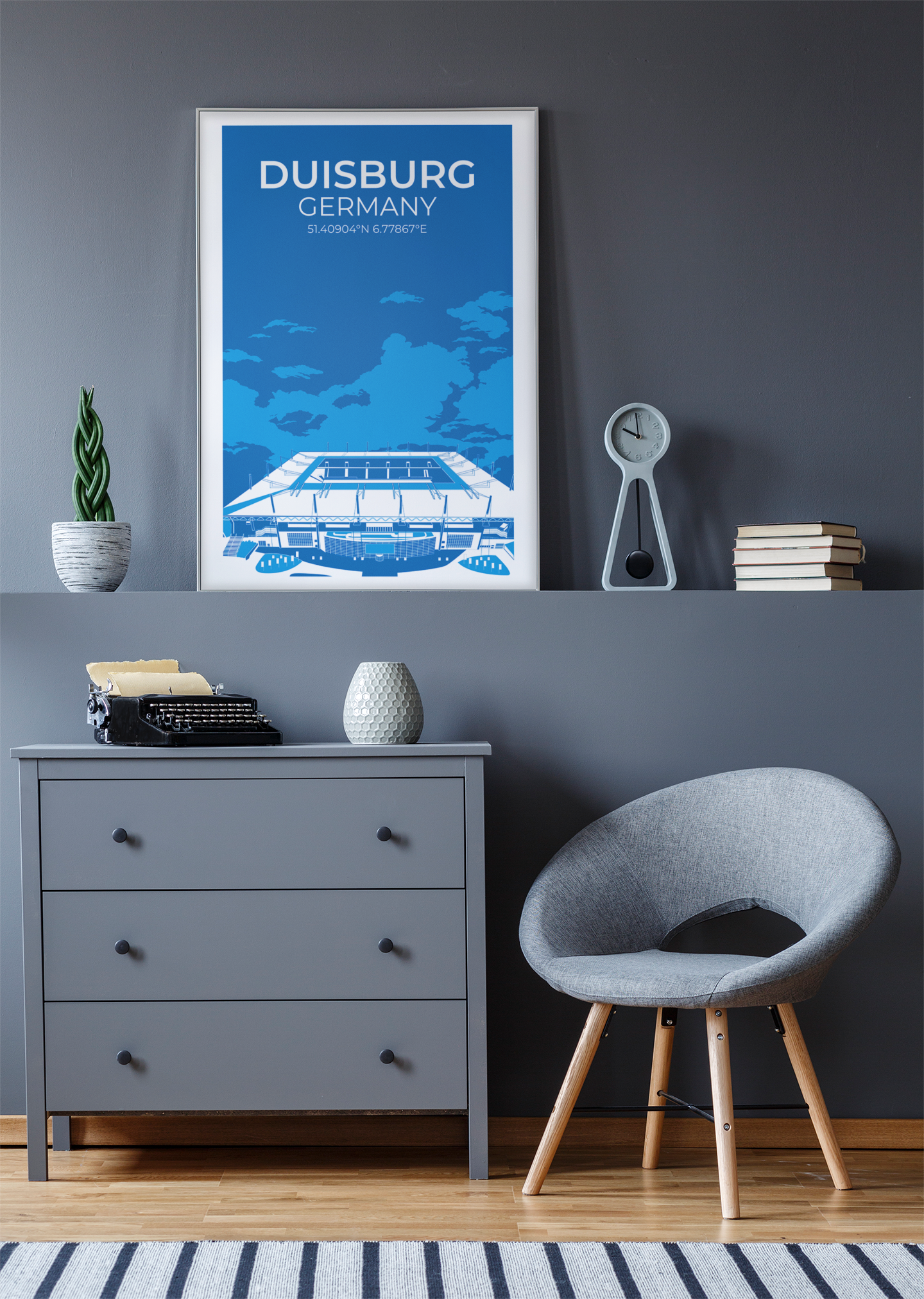 Stadion Illustration Poster Duisburg