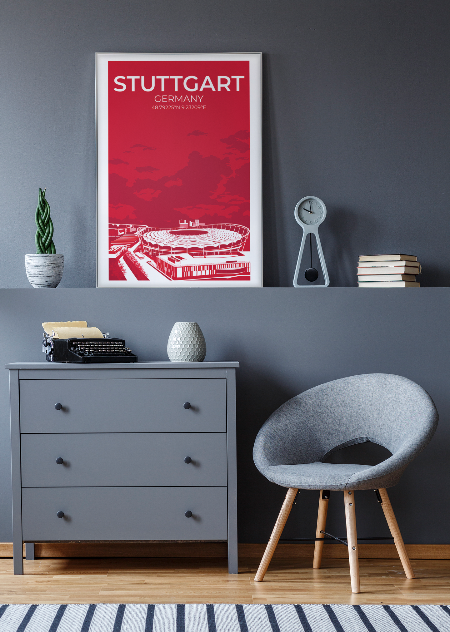 Stadion Illustration Poster Stuttgart